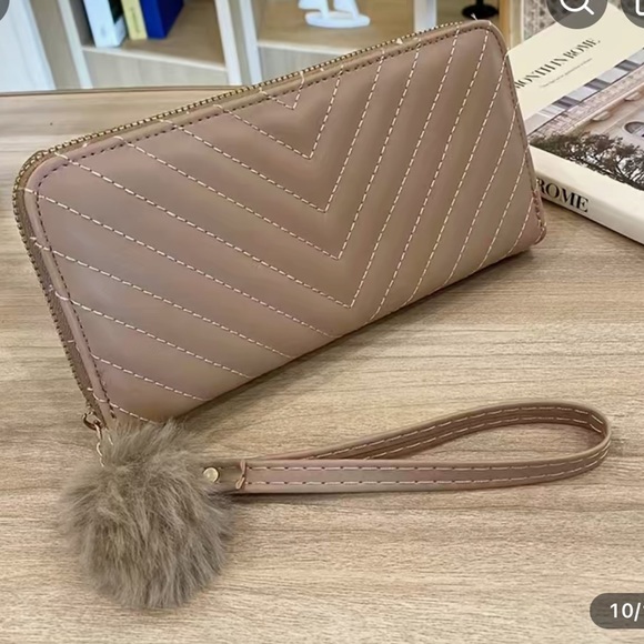 Handbags - New brown Quilted Solid Color Zipper Coin Purse Women's Large Wallet